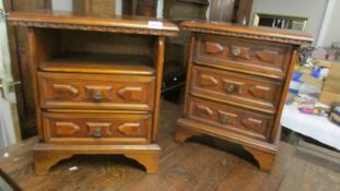 Two mahogany bedside chests,