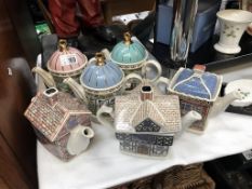 6 Sadler teapots