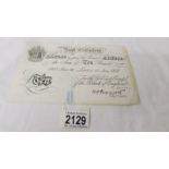 A Bank of England white £10 note dated 16 June 1937, K189 62923, K O Peppiatt,