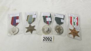 Five medals - Coronation medal 1953, Volunteer reserves, Volunteer officer's decoration,