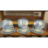 An 18 pieces 'Blue Riband' Ironstone, Washington Pottery Ltd, Hanley, Stoke on Trent tea set.