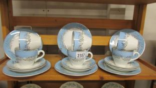 An 18 pieces 'Blue Riband' Ironstone, Washington Pottery Ltd, Hanley, Stoke on Trent tea set.