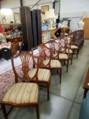 A set of 6 good quality mahogany shield back dining chairs