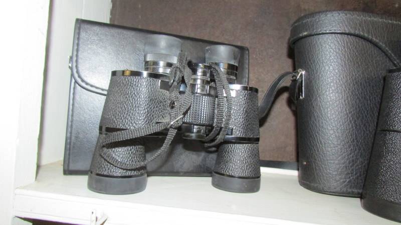 3 cased pairs of binoculars and one pair without case including Zenith, Sunderland etc. - Image 5 of 5