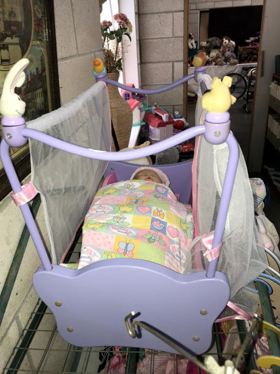 A quantity of doll's clothes & a cot with Doll - Image 2 of 7