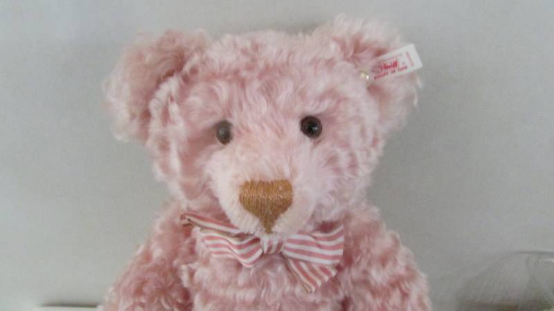 A lovely ping Steiff bear with growler, in excellent condition. - Image 2 of 3