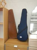 Two violin cases.