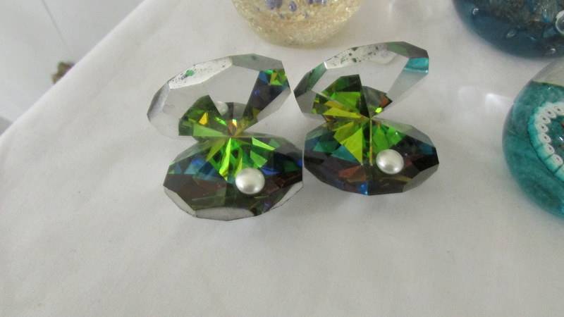 Ten glass paperweights and 2 glass oyster shells. - Image 7 of 7