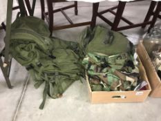 A military backpack, plus smaller backpack,