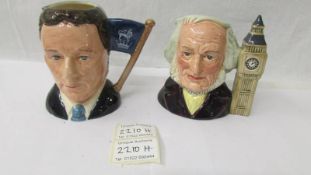 2 Royal Doulton character jugs - a two sided Sir Henry Doulton/Michael Doulton D6921 and John