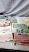 An interesting lot of old bank drafts, stamped envelopes etc.