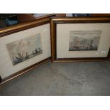 A pair of early 20th century framed and glazed picture depicting Dutch and English fishing fleets.