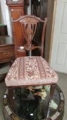 A good mahogany inlaid bedroom chair.