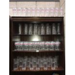 4 shelves of beer/coffee glasses including 16 Costa,