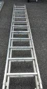 An aluminium double ladder.