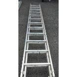 An aluminium double ladder.