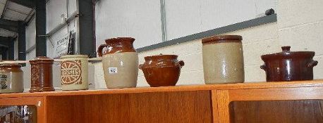 A mixed lot of stoneware jars etc.