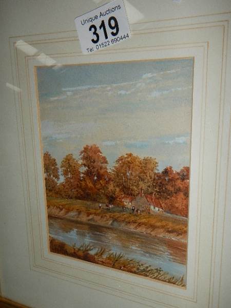 A good gilt framed and glazed rural scene watercolour. - Image 2 of 2