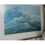 A Framed and glazed print of SS Great Britain.