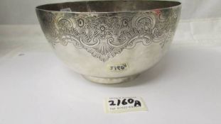 A substantial solid silver bowl by Collingwood & Co., London, 1930, 602 grams.