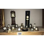 A quantity of miniature ornament Quartz clocks