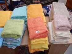 A large quantity of towels.