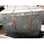 A galvanised work trunk (L - 100cm, W - 80cm,