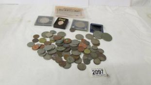 A mixed lot of coins etc.