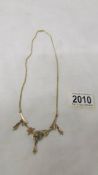 A vintage gold necklace marked 750 (14ct), 8.8 grams.