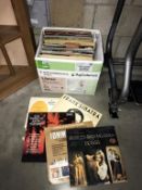 A box of various vinyl LP's including Frank Sinatra etc.