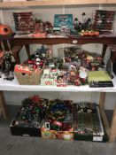 A good selection of mostly vintage Christmas decorations including Chinese lanterns etc.