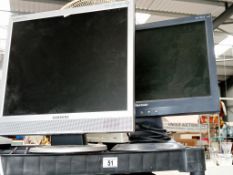 A Samsung & a Viewsonic computer monitor (both working)