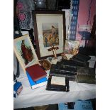 A mixed lot or religious collectables including Bibles, pictures, jewellery etc.