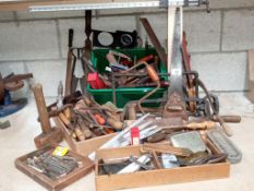 A large lot of vintage tools, bits etc.