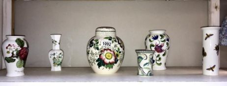 A quantity of Portmerian vases, a Mason's ginger jar,