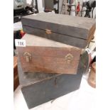 3 vintage wooden boxes,