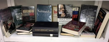 A selection of books on John F Kennedy including Legacy of ashes,