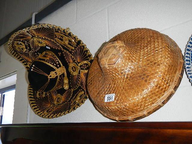 2 Spanish hats and a Chinese hat. - Image 3 of 3
