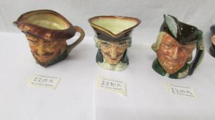 3 Royal Doulton character jugs - Robin Hood D6534, Dick Turpin and Drake.