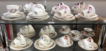 4 old part tea sets, Queen Anne, Stanley,