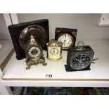 5 vintage clocks including Smiths interval timer