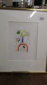 Joan Miro (1893-1983) Lithographic print Derriere Le Miroir Maeght Editeur Paris, France,