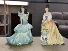 A Coalport ladies of fashion Pauline figurine & a royal Doulton Alexandra figurine