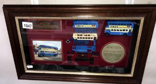 A framed Matchbox models of Yesteryear limited edition 07443 Leyland Titan 701 kit,