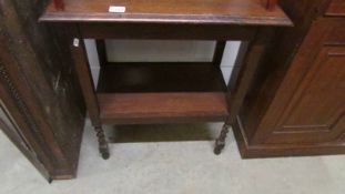 An oak occasional table.