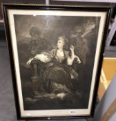 An engraving of Mrs Siddons by Joshua Reynolds framed and glazed 67cm x 49cm