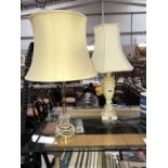 An Italian alabaster table lamp & 1 other