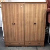 A good pair of wardrobes with single drawer at base height 182cm, width 81cm,