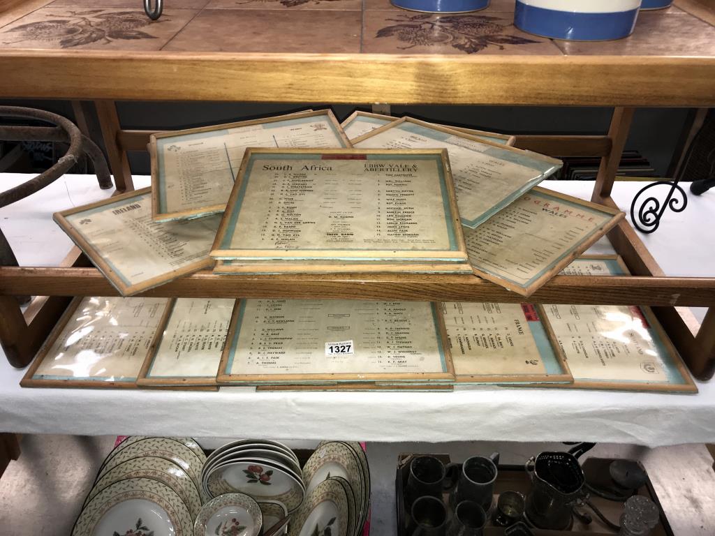 A collection of 13 framed and glazed 1960's rugby official programmes including England/Wales,