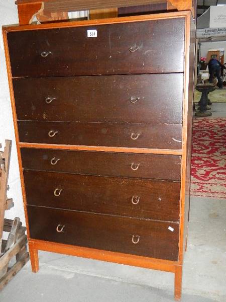 A six drawer mid 20th century chest of drawers. - Image 2 of 2